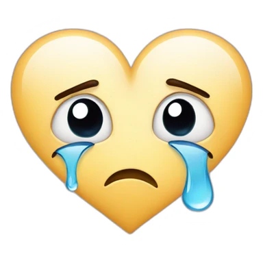 Sad heart with tears sticker