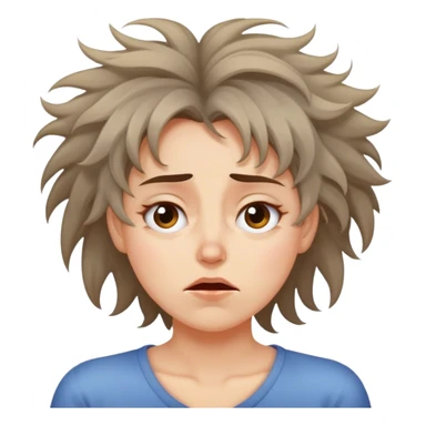 Cinematic Funny Aurora Portrait Emoji, Looking confused as she wakes up, hair a complete mess, blinking sleepily, the struggle of waking up beautifully captured in a hilarious yet endearing moment! sticker