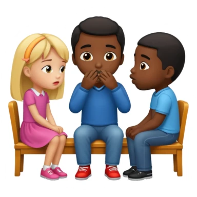 A 7-year-old girl gets bored while two black men are kissing. sticker