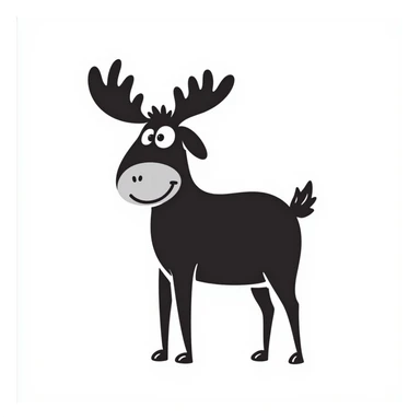 Hand drawn doodle style moose sticker