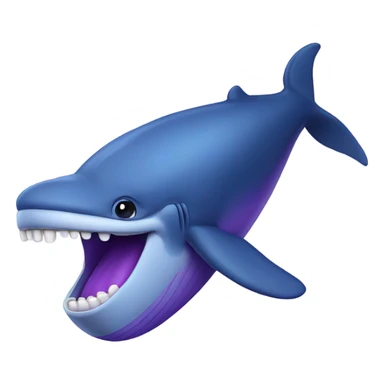 Blue whale purple, open mouth sticker