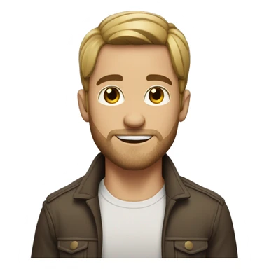 jacked white man with stubble beard and short straight up hair brown sticker