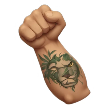 flexing arm with tattoos sticker