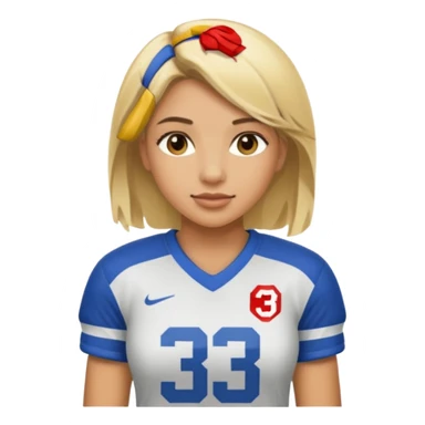 blonde female football player wearing number 33 sticker