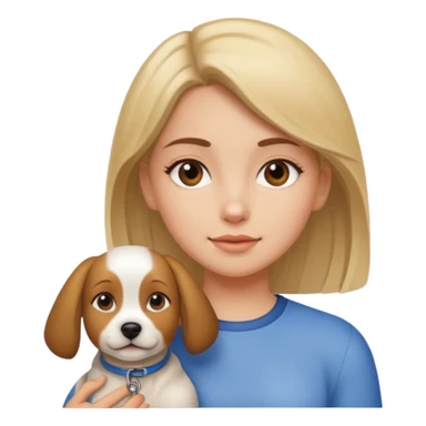 girl with dog sticker
