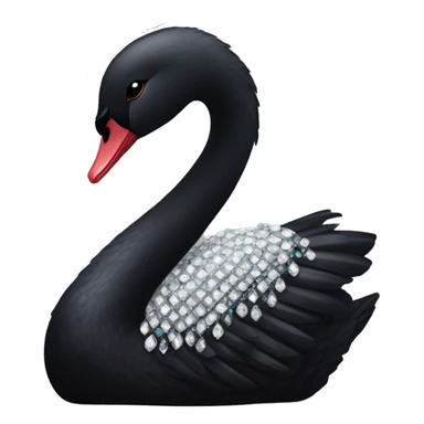 Whole Black swan with jewels  sticker