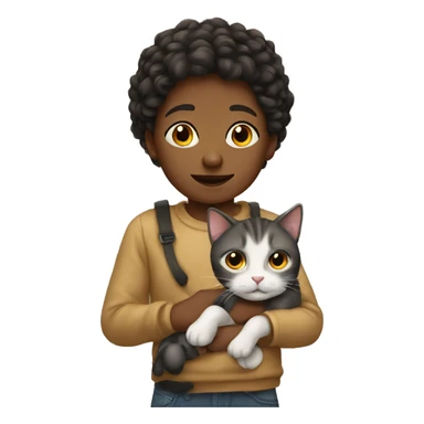 Child with a cat sticker