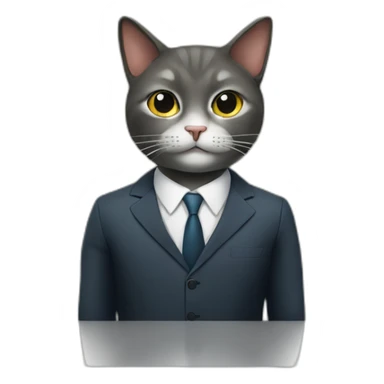 A cat in a business suit in a subway sticker