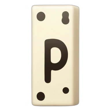 Domino piece with the letter P sticker