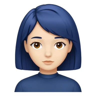 navy blue bob hairstyle sticker