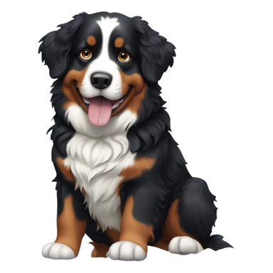 Bernese mountain dog playing in snow sticker
