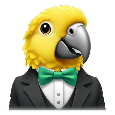 Yellow headed Amazon parrot with a bow tie  sticker