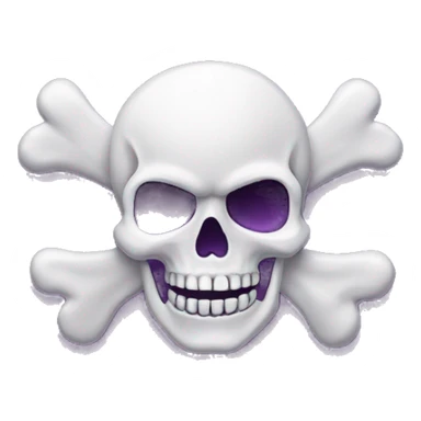 the skull crossbones emoji but its the same colour as the purple heart emoji sticker