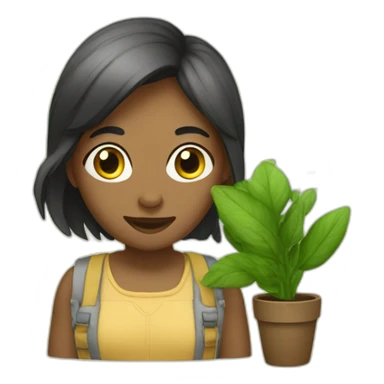 femme entourée de plantes sticker