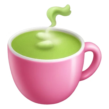 Pink cup with matcha sticker