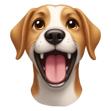 a dog whit the mouth open sticker