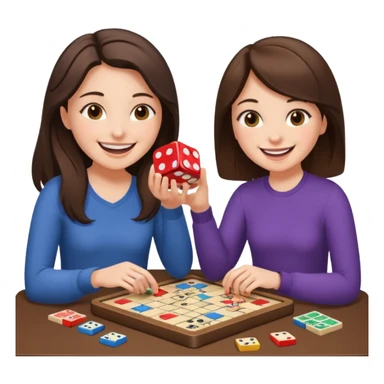 brunette friends playing board game sticker