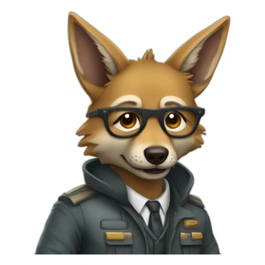Chunky Jackal whit profesor outfit sticker