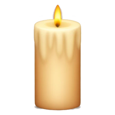Beige candle with a warm glow sticker