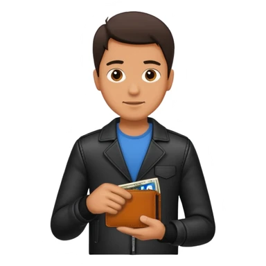 man taking out his wallet sticker