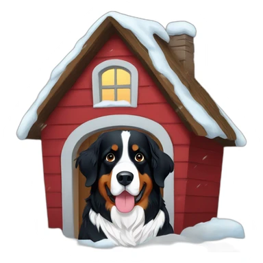 bernese mountain dog in the snow house sticker