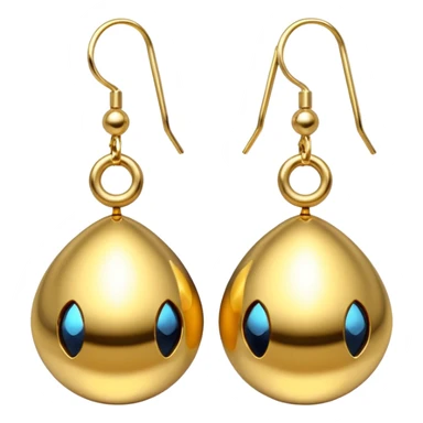 Ultra detailed, futuristic pair of gold, earrings sticker