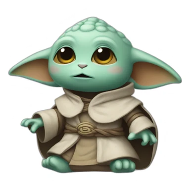 Grogu Cosmic méditation  sticker
