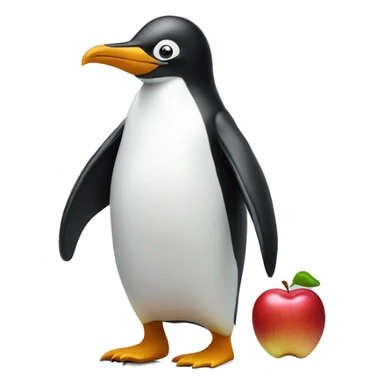 Penguin with an apple as a head wearing crocs sticker