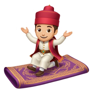 person riding a magic carpet sticker