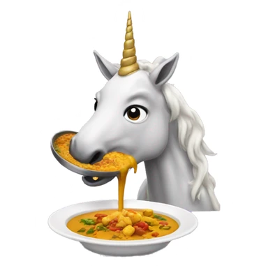 Unicorn eating curry  sticker