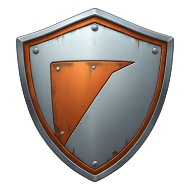 generate a realistic rust-clear steel shield sticker