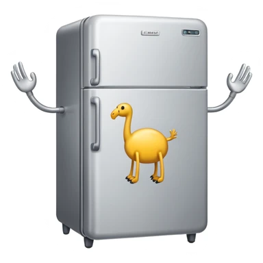 A fridge with arms and legs sticker