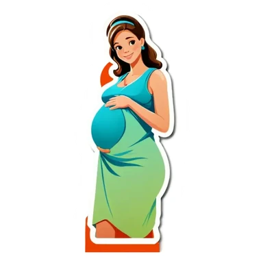 A pregnant wooman sticker