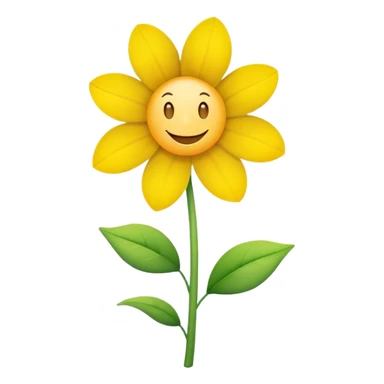 a cheerful flower with a smiling face sticker