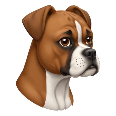 boxer dog left face side profile sticker
