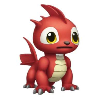 red baby Digimon creature sticker