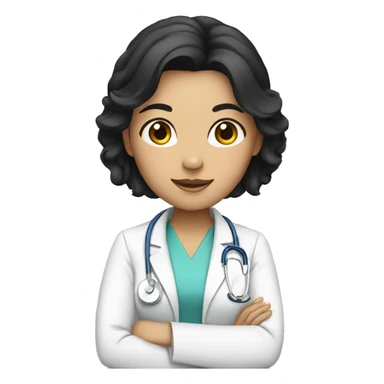 Female doctor with black hair and tiara sticker
