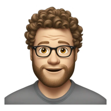Seth Rogen with a bit of great hair sticker