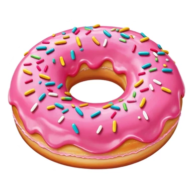 Primitive style donut with flat color and no shading sticker