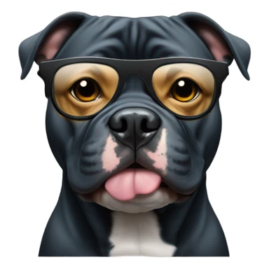 Black American Bully with tinted glasses sticker