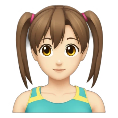 Haruhi Suzumiya with ponytails In sportswear sticker