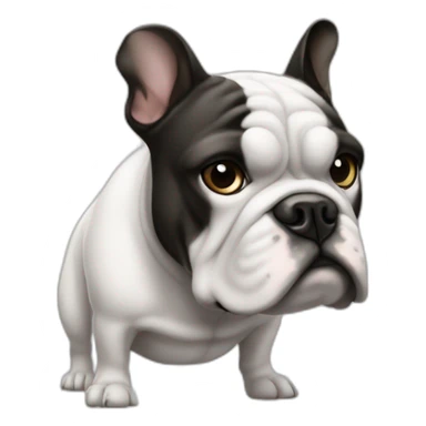Bulldog frances cafe blanco y negro sticker