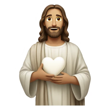 Jesus holding a white heart  sticker