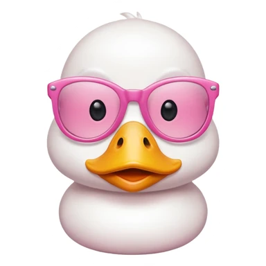 white duck with pink glasses sticker
