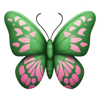 Green and pink butterfly  sticker