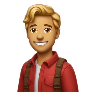 Indiana sonriendo fondo rojo sticker