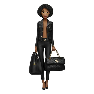 Model with Chanel bag  sticker