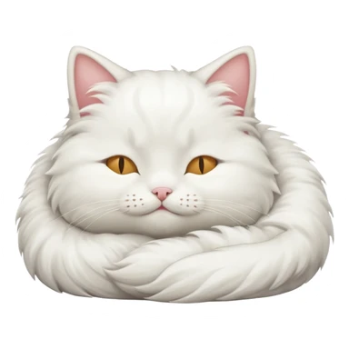 a cute white cat laying down sleeping  sticker