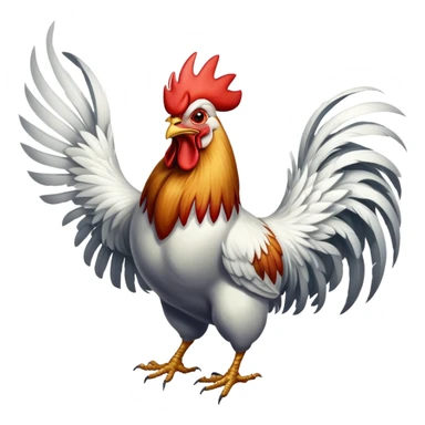 Rooster fighting in the air sticker