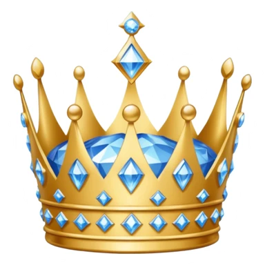 crown made of diamond blue sticker